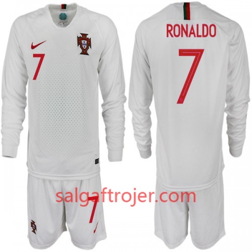 Portugal Fodboldtrøjer RONALDO 7 Børn Udebanesæt VM 2018 Langærmet Portugal Fodboldtrøjer RONALDO 7 Børn Udebanesæt VM 2018 Langærmet